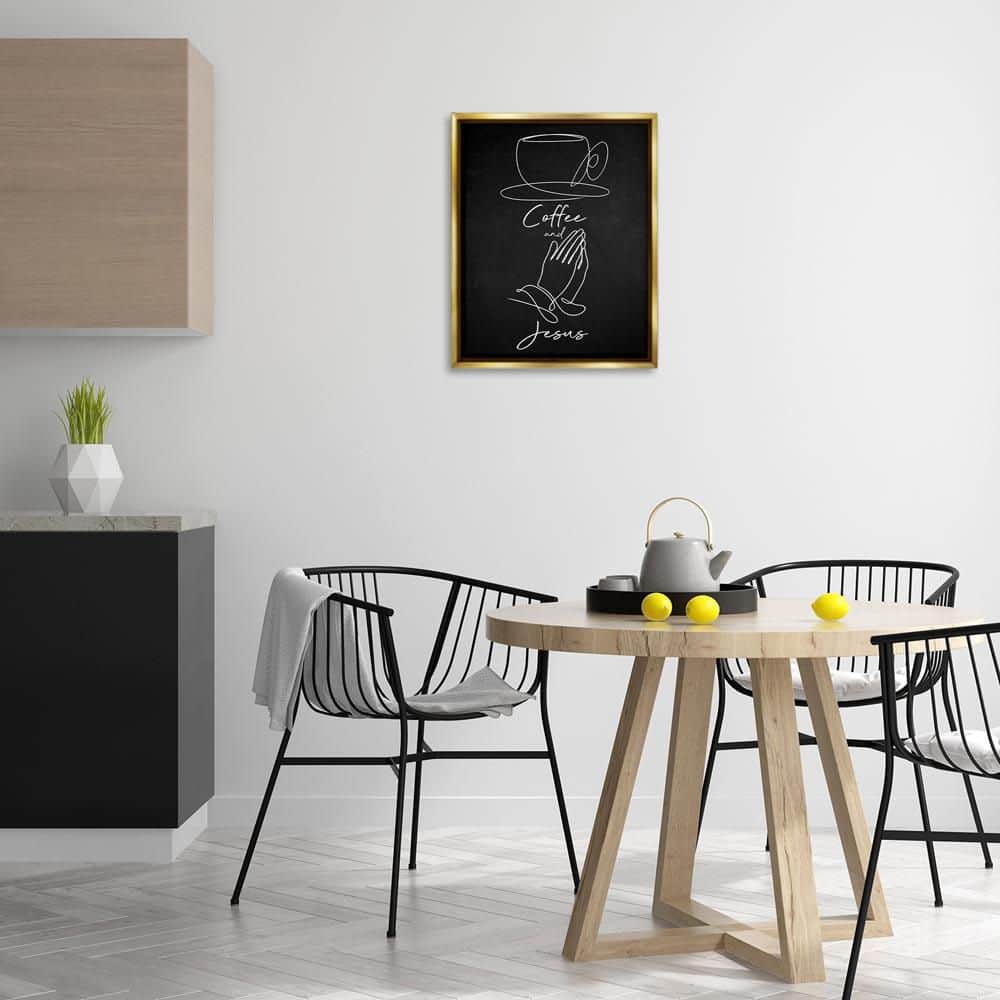 Coffee and Jesus Prayer by Marcus Prime Gold Floater Frame Food Graphic Art Print 21 in. x 17 in. price history on PriceWatchPro