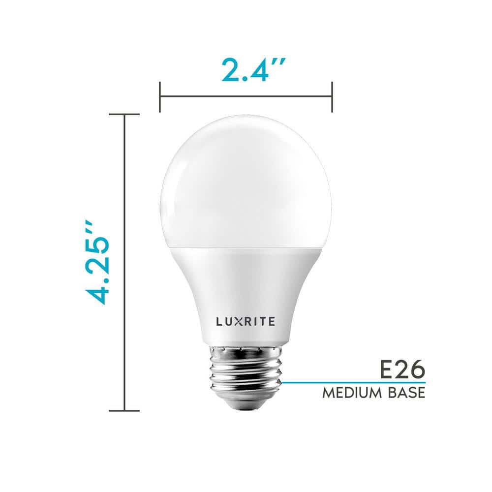 Luxrite 9W White Dimmable LED Light Bulb Pack