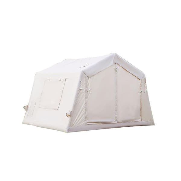 8 ft. x 10 ft. Beige Inflatable Tents for Camping, Blow Up Tent with Hand Pump