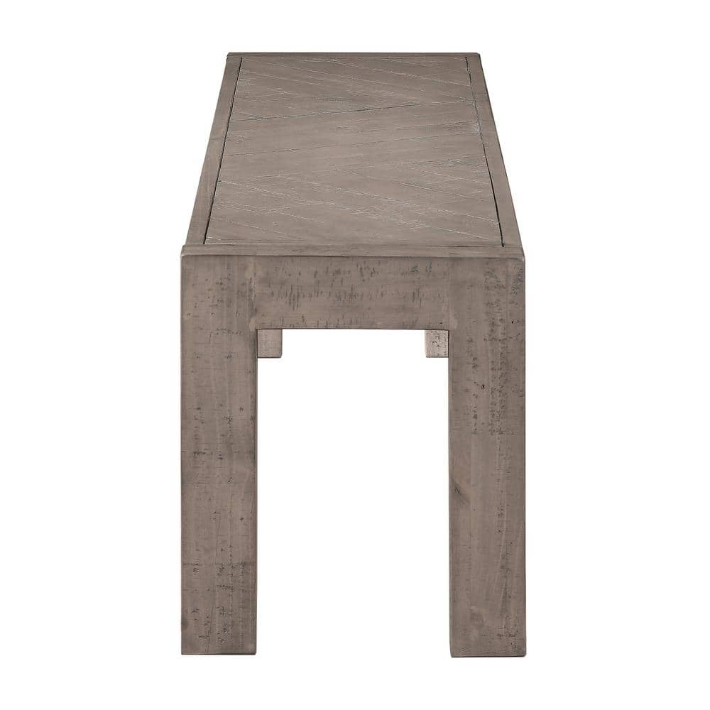 Auckland 67" Weathered Gray Reclaimed Wood Dining Bench