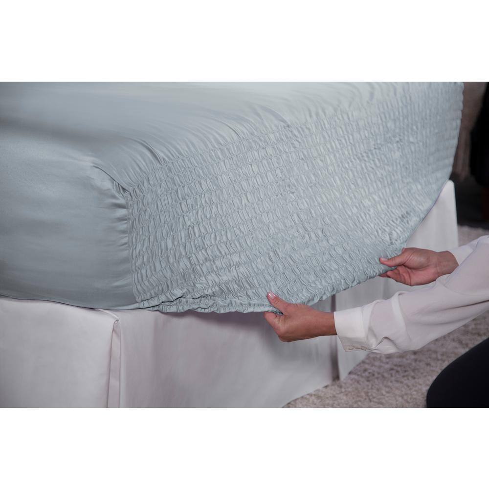 King Size Blue Solid Microfiber Sheet Set with Pillowcases