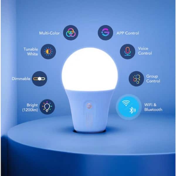 RGBIC Smart Integrated LED 24.6 ft. Strip Light with 36 Watt Equivalent RGBWW Smart Light Bulb