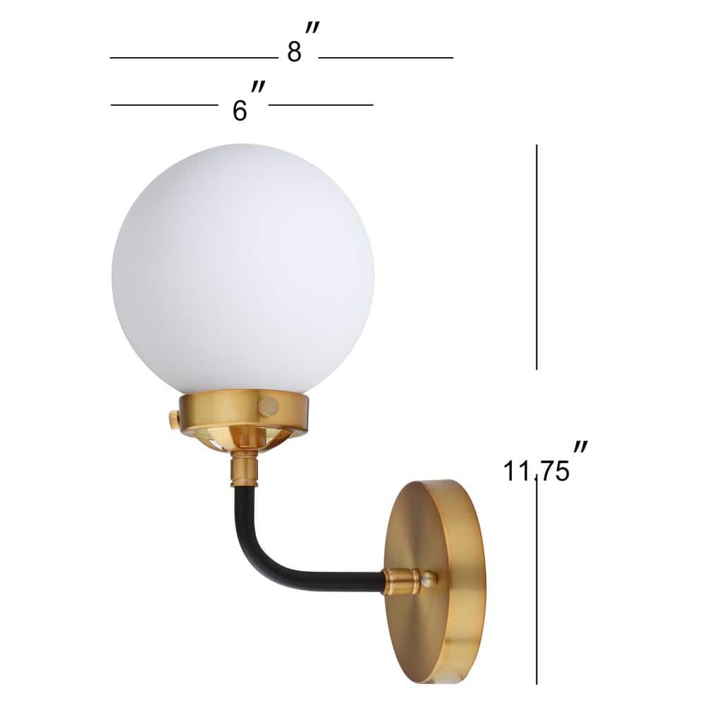 Caleb 11.75'' Antique Gold and Black LED Vanity Light