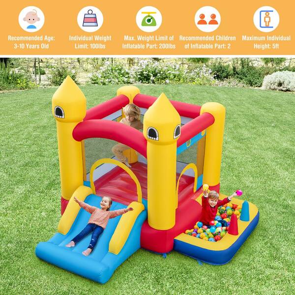 Costway Kids Bounce House Castle with Slide & Ball Pit Pool Ocean