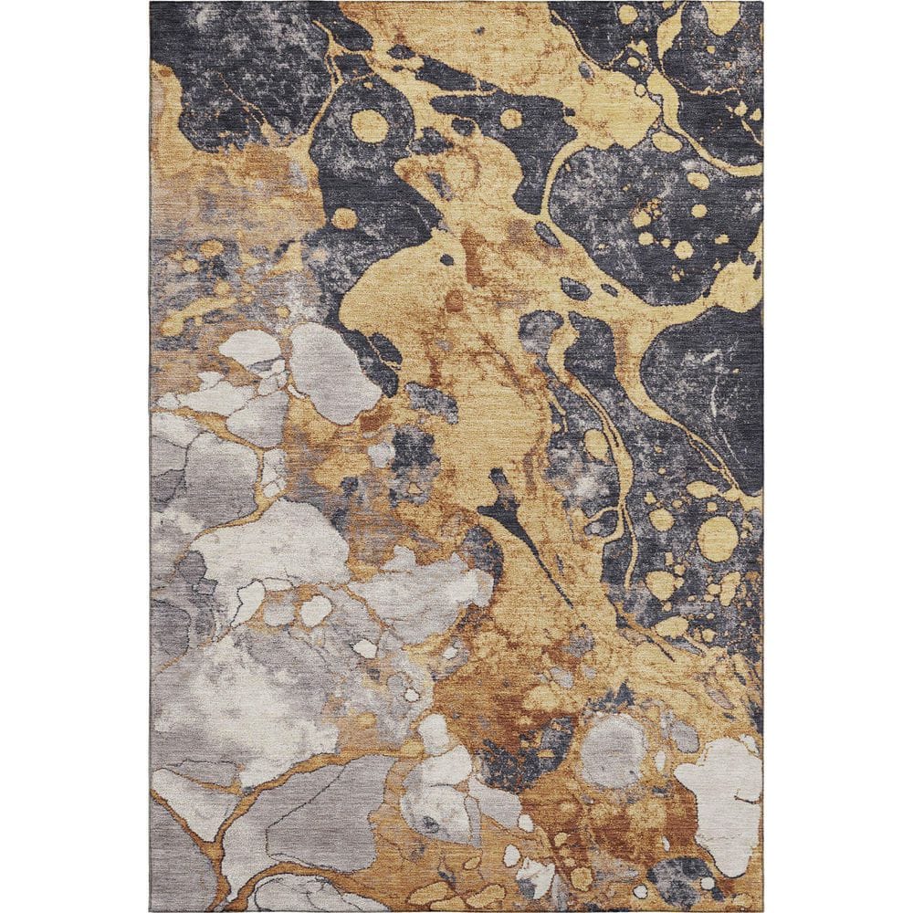 Mayfield Premium Machine Washable Abstract AMF1909 Gold 5 ft. x 7 ft. 6 in. Area Rug price history on PriceWatchPro