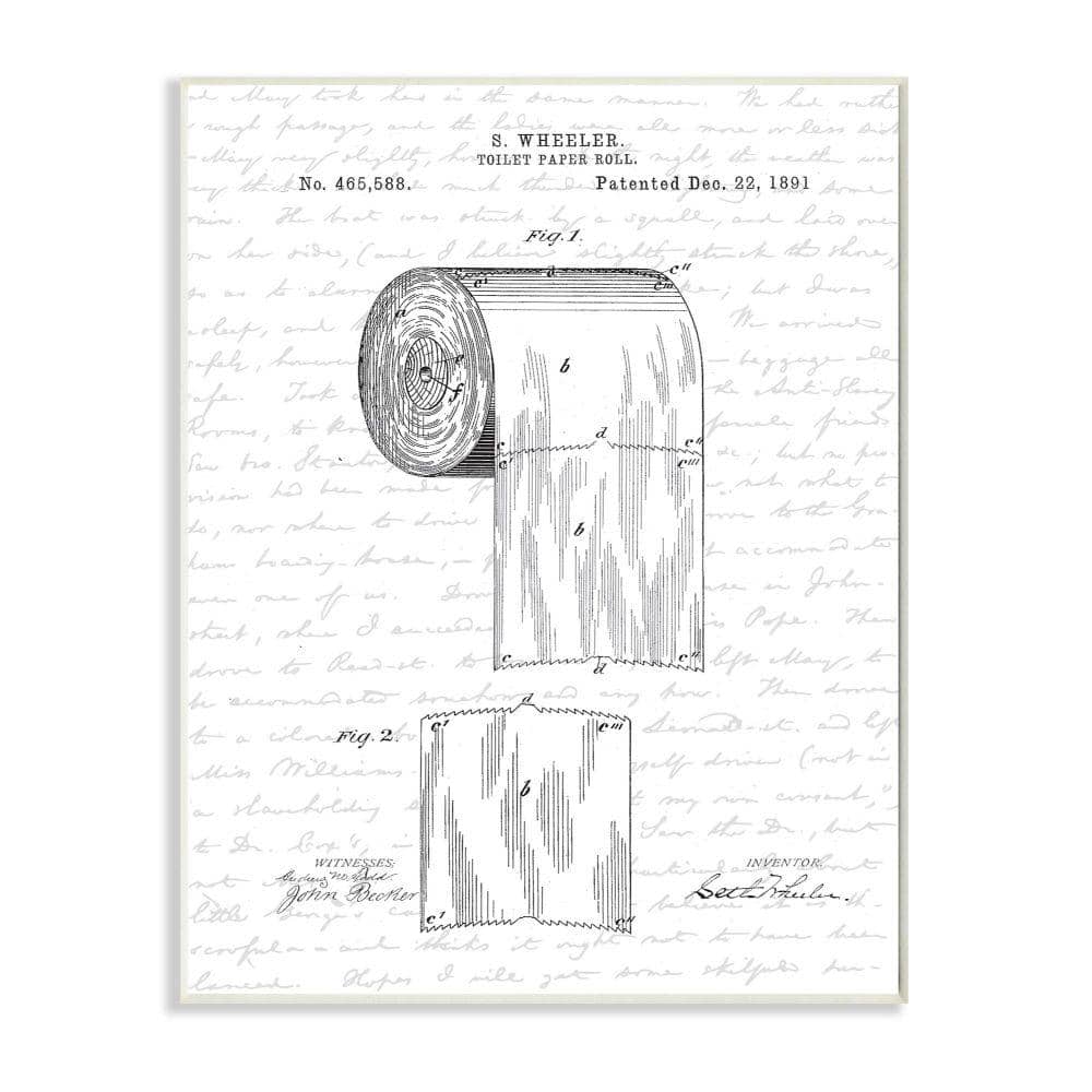 Toilet Paper Roll Patent Black And White Bathroom Designby Lettered and LinedWood Abstract Wall Art 19. x 13. price history on PriceWatchPro