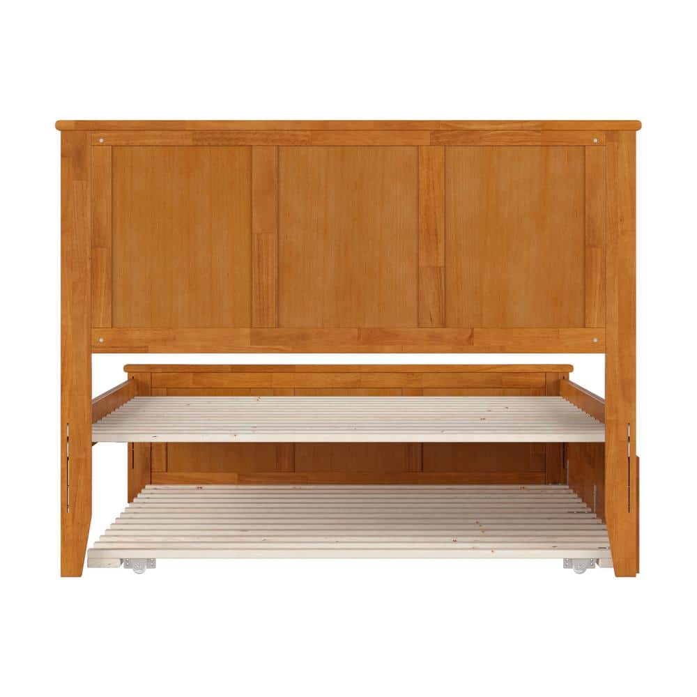 Madison Light Toffee Full Wood Platform Bed with Trundle