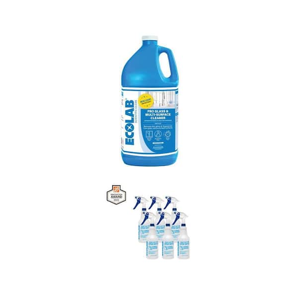 1 Gal. Ammonia-Free Pro Glass Cleaner and 32 oz. Heavy Duty Pro All Purpose Spray Bottle Combo (7-Piece)