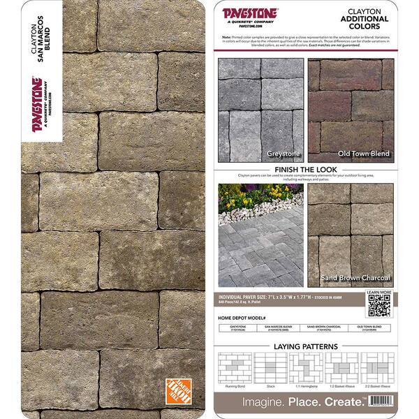 Pavestone Paper Sample Only of Clayton 3.5 in. W x 7 in. L x 1.77 in. H San Marcos Blend Concrete Paver (1-Piece)