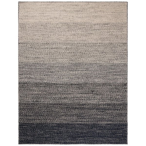 Natural Fiber 8 ft. x 10 ft. Natural/Black Ombre Area Rug