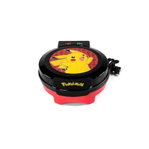 900-Watt Pokemon Pikachu Red and Yellow American Waffle Maker