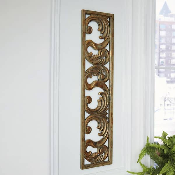 Candelario 42 in. x 10 in. Gold by Ashley Wood Work Wall Art
