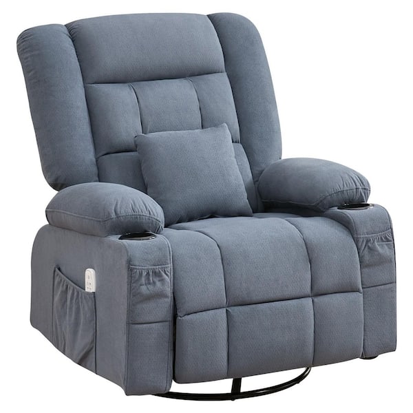 Blue Therapy Rocking Chair Boyel Living Blue Kneading Massage Rocker Recliner Chair with 4-Point ...
