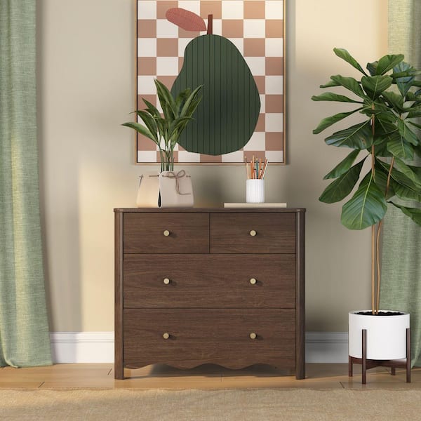 4 drawer modern gallery dresser walnut brown - room essentials Modern Chic 4 Drawer Dresser