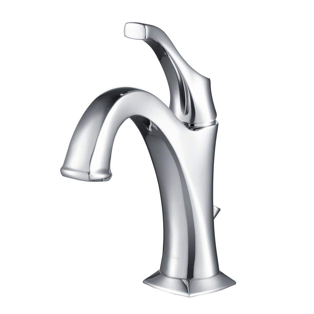 Arlo Chrome Single Handle Brass Bathroom Faucet with Lift Rod Drain
