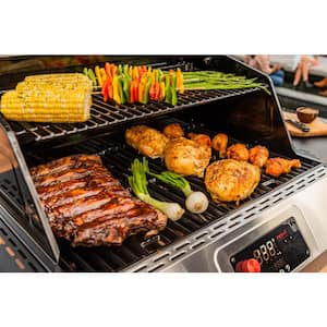 Neevo 720 Propane Gas Digital Smart Grill in Black with Stainless Steel Front Panel and Lid with Cover