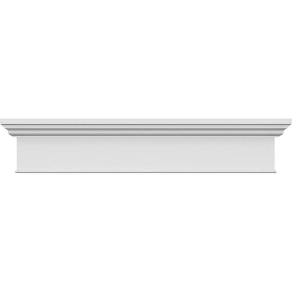 Ekena Millwork Traditional 1 in. x 195 in. x 7-1/4 in. Polyurethane Crosshead Moulding with Bottom Trim