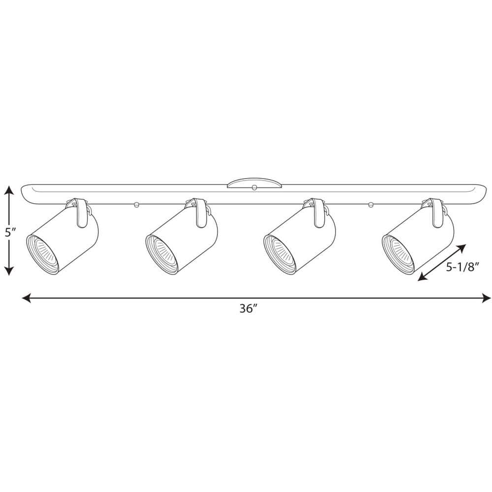 Brushed Nickel 36" 4-Light Directional Track Lighting Kit