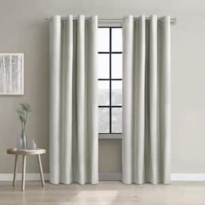 Alpine White Polyester Solid 52 in. W x 63 in. L Grommet Indoor Blackout Curtain (Single Panel)