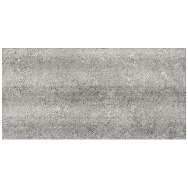 Ivy Hill Tile Iris Chiseled Fossil 4 in. x 0.39 in. Chiseled Porcelain Floor and Wall Tile Sample