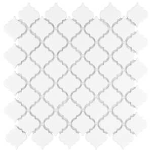 Hudson Tangier Glossy White 12-3/8 in. x 12-1/2 in. Porcelain Mosaic Tile (11.0 sq. ft./Case)