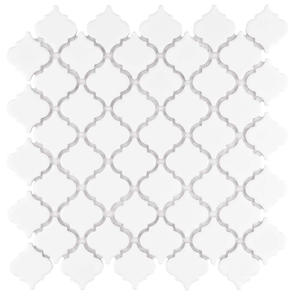 Hudson Tangier Glossy White 12 in. x 12 in. Porcelain Floor and Wall Mosaic Tile (11.0 sq. ft./Case) price history on PriceWatchPro