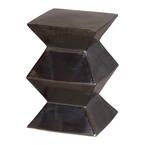 Zigzag Metallic Ceramic Garden Stool