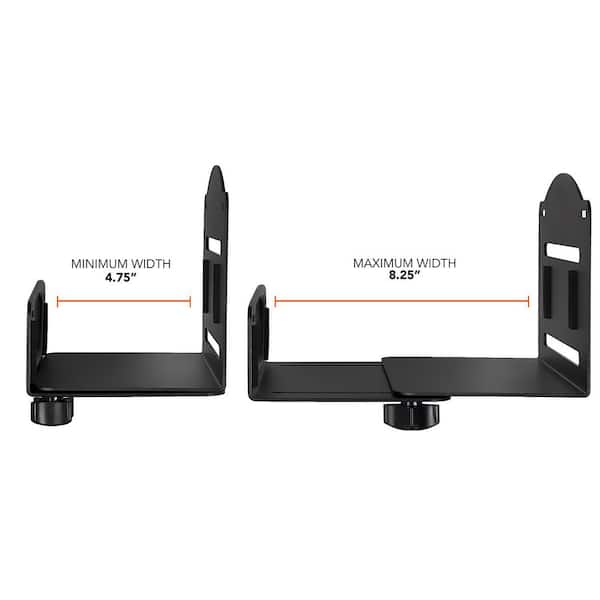 mount-it! Black Wall Mounted CPU Holder with Secure Straps MI-7152