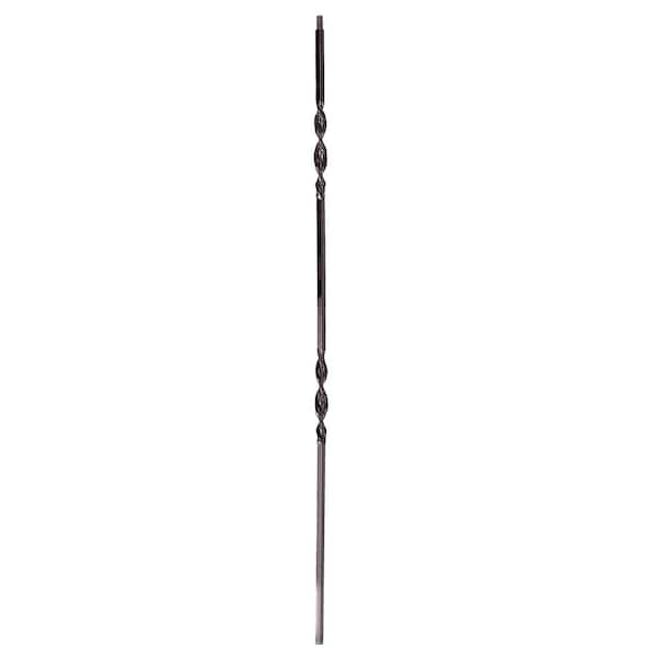 arteferro 44 in. x 1/2 in. Smooth Bar Dual 6 3/4 in. Ribbon Twist 4-Old World Copper Powder Coat Wrought Iron Metal Stair Baluster
