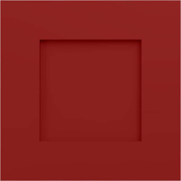 Ekena Millwork 12 in. W x 12 in. H EnduraCore Composite Flat Panel Shutters Sample, Fire Red