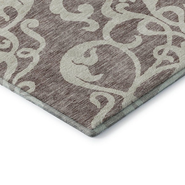 Mayfield Premium Machine Washable Abstract AMF973 Taupe 2 ft. x 3 ft. Area Rug