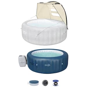 Milan 6-Person Air Jet Inflatable Hot Tub with Canopy Spa Accessory
