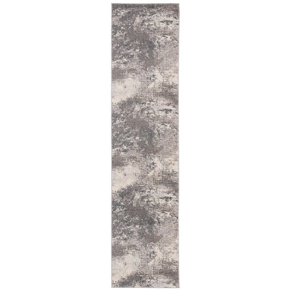 Madison Beige/Grey 2 ft. x 8 ft. Abstract Gradient Runner Rug