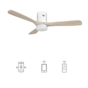 Striver 52 in. Dimmable LED Indoor/Outdoor White Smart Ceiling Fan with Light and Remote, Works with Alexa/Google Home