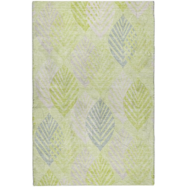 Dream Shag Premium Machine Washable Abstract ADS744 Aloe 10 ft. x 14 ft. Area Rug