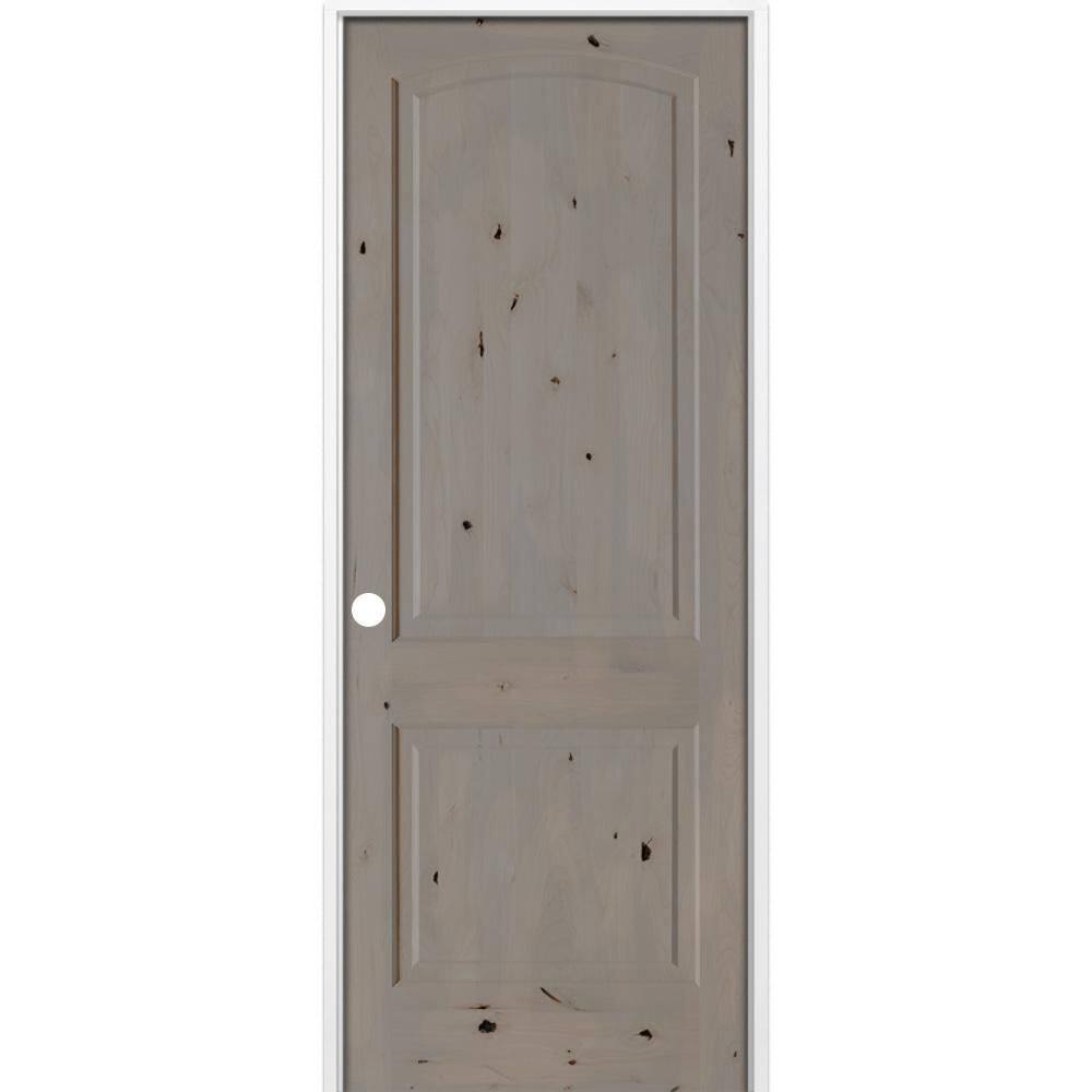 Krosswood Doors 24 in. x 96 in. Rustic 2-Panel Arch Top Right-Hand ...