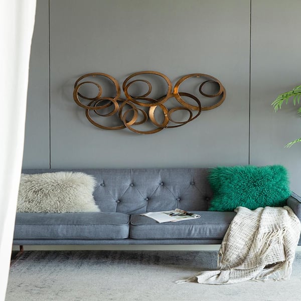 Unbranded Modern Seretha Metal Gold Finish Leaf Wall Art Work for Living Room, Dining Room, Bedroom, Office