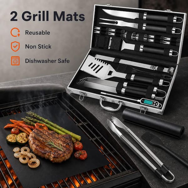 バーベキュー・調理用品 TO GO WARE DENALI UTENSIL SET Numhew 26-Piece Black Stainless Steel BBQ Grill Accessories Tools