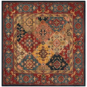 Heritage Red/Multi 10 ft. x 10 ft. Square Border Area Rug