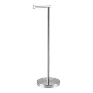 Bathroom Freestanding Toilet Paper Holder 26 in. H Tissue Roll Holder Floor Stand in Brushed Finish