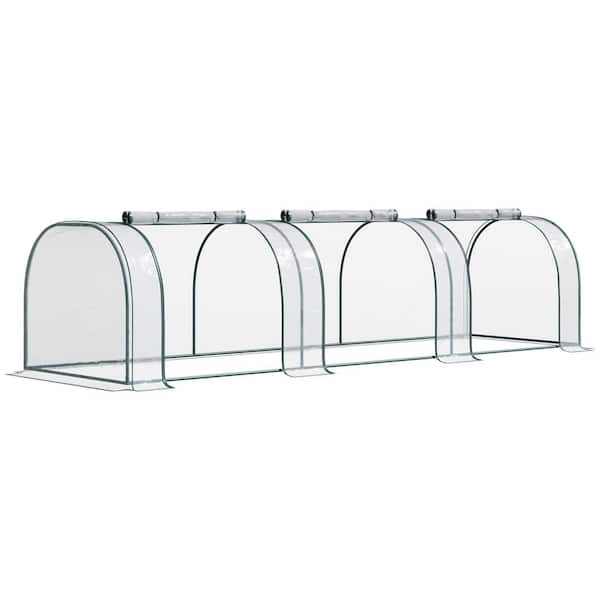 Unbranded 137.75 in. W x 39.25 in. D x 47.2 in. H Clear PVC Mini Greenhouse with Roll-Up Zippered Doors for Plant Protection