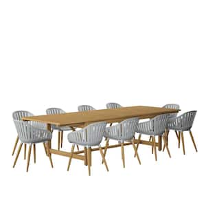Sorrento 11-Piece Wood Rectangular Outdoor Dining Set