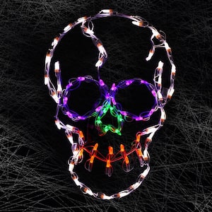 Holidynamics 24 in. LED Small Skull Halloween Yard Decoration