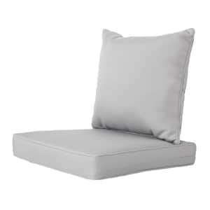 Outdoor Deep Seat Cushion Set 24x24"&22x24", Lounge Chair Loveseats Cushions for Patio Furniture Gray