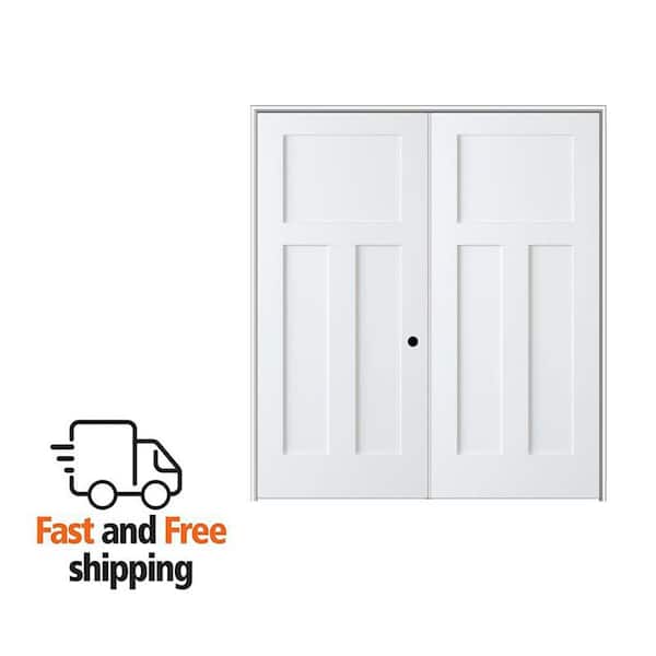 MMI DOOR Shaker Flat Panel 60 in. x 80 in. Left Hand Active Solid