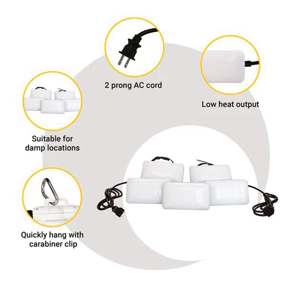 50ft White LED Outdoor Adjustable String Light with 5 Heads