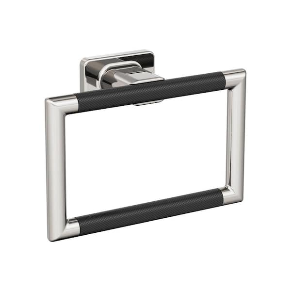 Amerock Esquire 5-1/4 in. (133 mm) L Towel Ring in Polished Nickel/Black Bronze