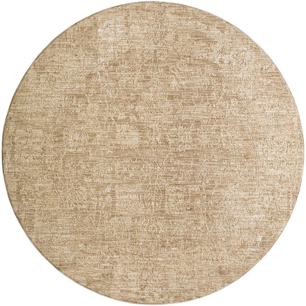 Livabliss Masterpiece Beige/Tan Traditional 5 ft. Round ft. Indoor Area Rug