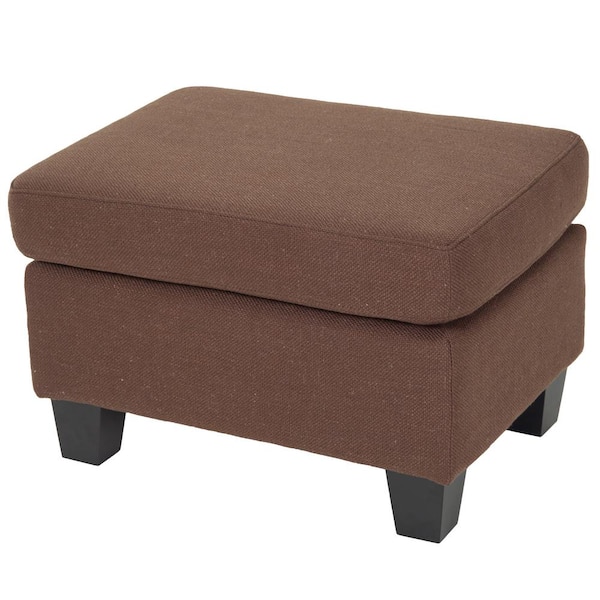 Noble House Rosella Chocolate Brown Fabric Ottoman