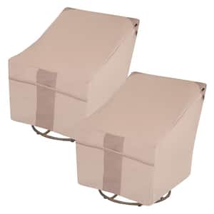 37.5 in. L x 39.25 in. W x 38.5 in. H, Beige Monterey Patio Swivel Lounge Chair Cover, (2-Pack)